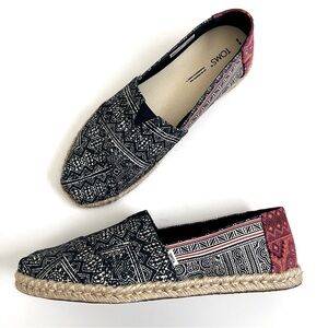 TOMS Alpargata Rope Espadrille Classic Flats Canvas Navy Blue Pink Boho …